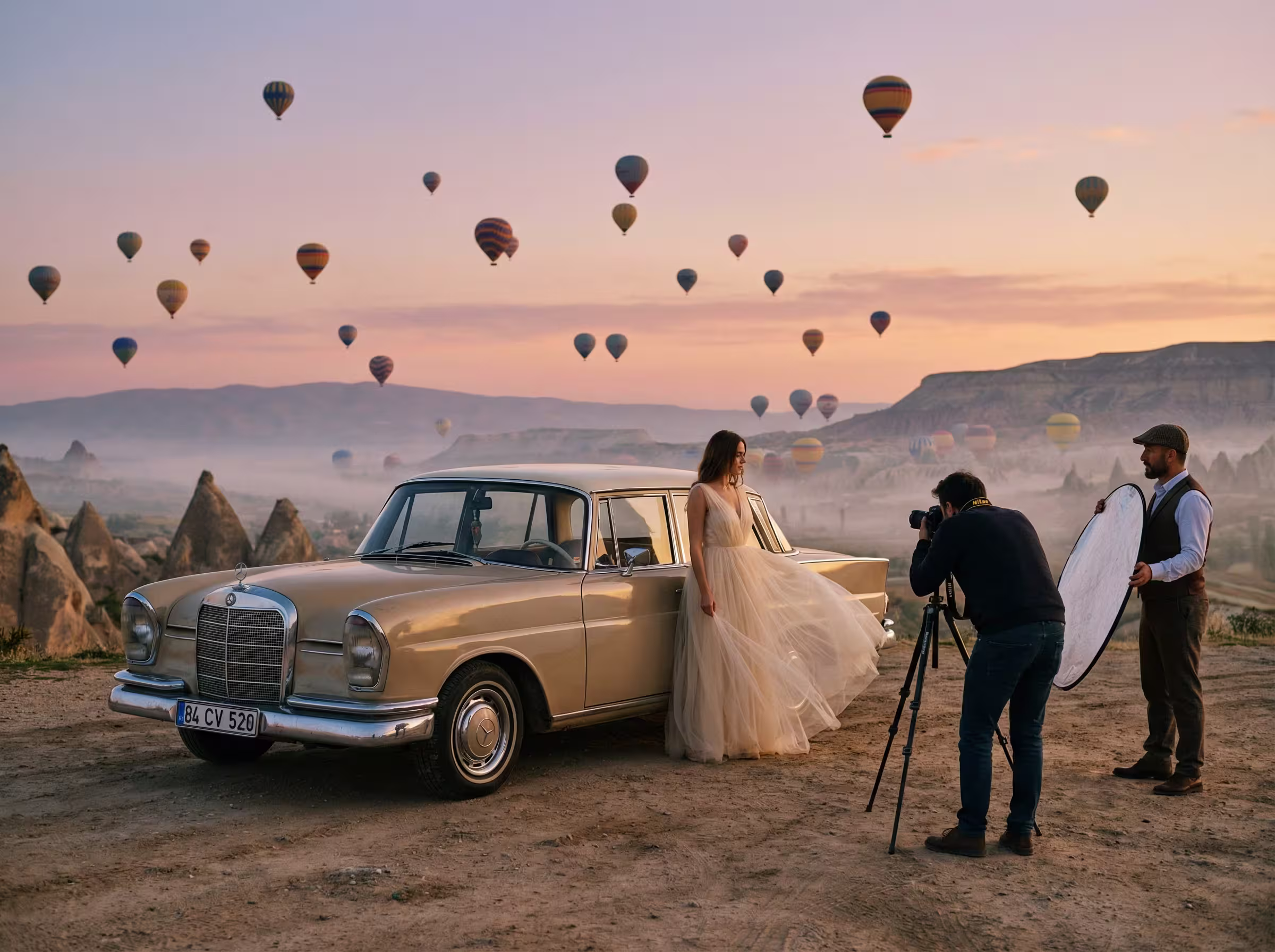 Vintage Classic Car & Balloon Photoshoot