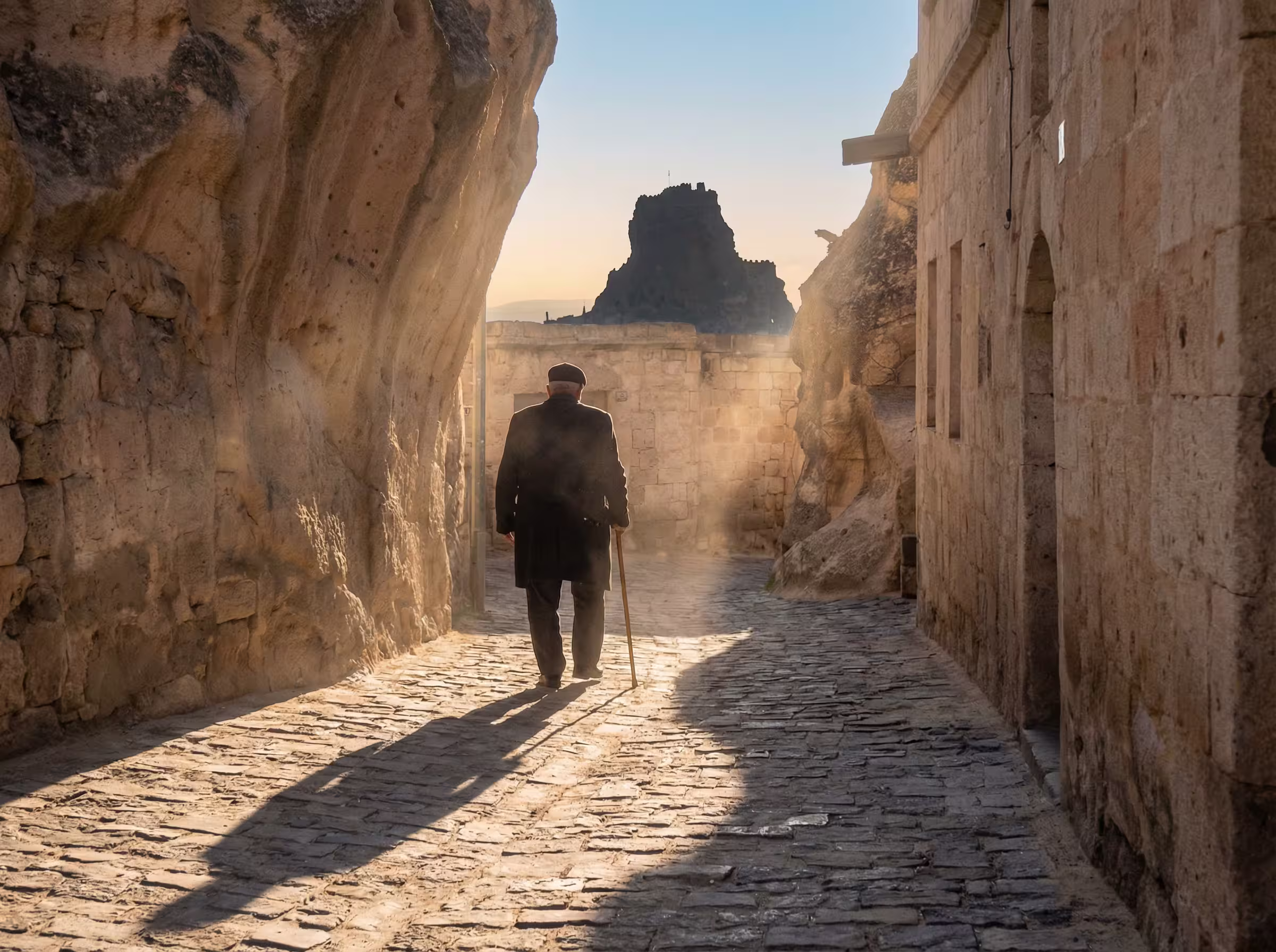 Ortahisar Kalesi sabah ışığında